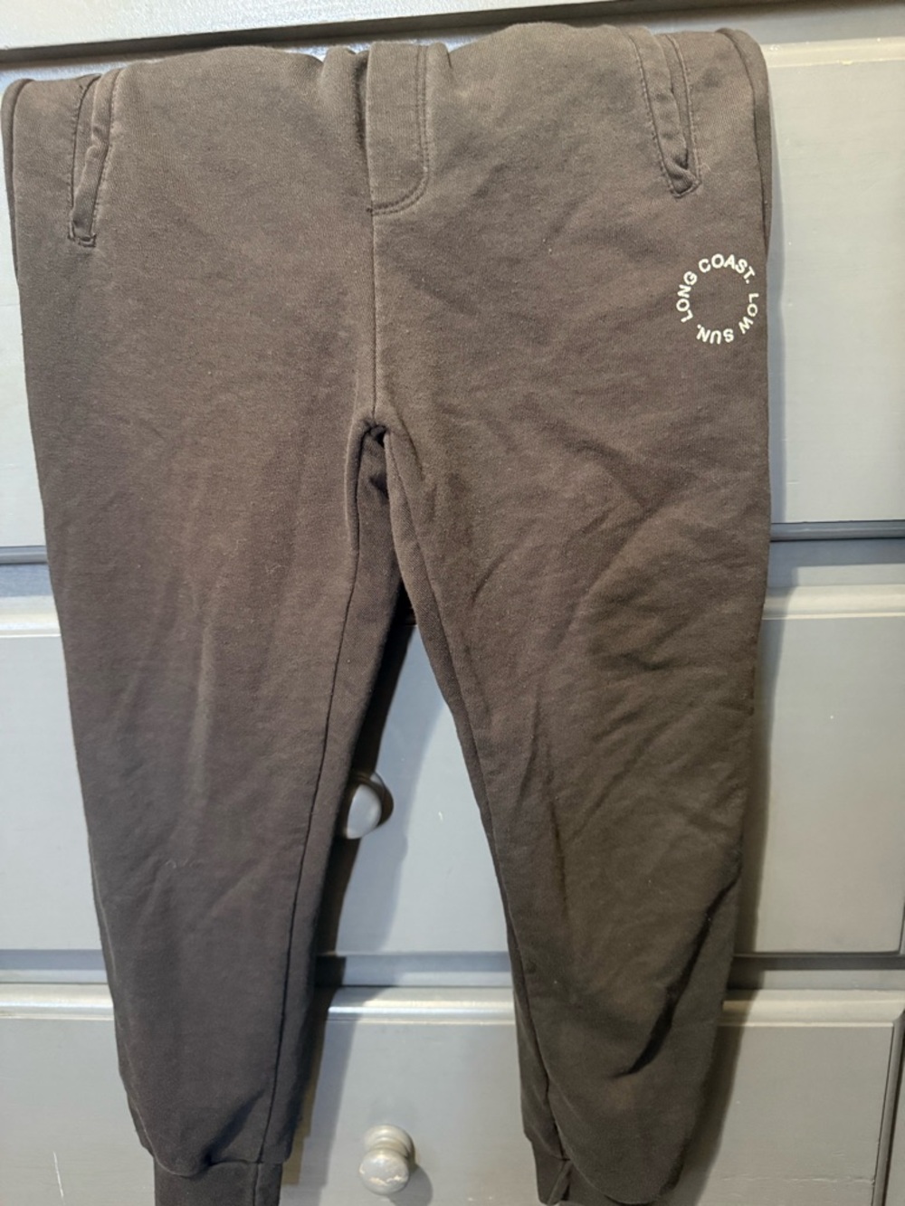 Zara Black Jogger Sweatpants with White Circular Logo